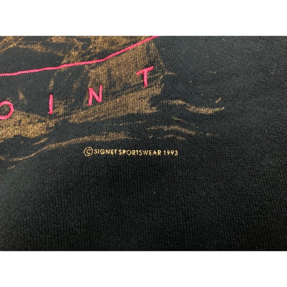 Vintage Signet Label Black MAINE - Pine Point Sweatshirt 1993 new old stock XL - Picture 3 of 7